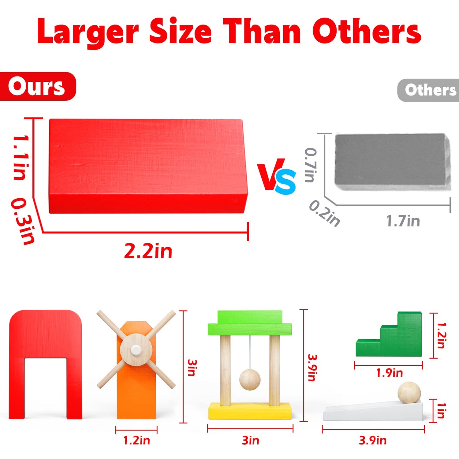 Large Dominoes for Kids, Wooden Dominos Set Include 200 PCS Colorful Domino Blocks, 11 Add-on Tricks and 1 Storage Bag, Bulk Building Dominoes, Tile PEBIRA