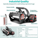 AKEYDIY Tumbler Heat Press 30oz 20oz 16oz Sublimation Tumblers Press Straight Skinny Tumbler Cup Press Glass Jar Cans,Tumbler Mug Heat Press Machine AKEYDIY