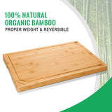 Hiware Bamboo Cutting Board for Kitchen, Heavy Duty Wood Cutting Board with Juice Groove, 100% Organic Bamboo, Pre Oiled, 15" x 10" HIWARE