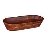 Wooden Dough Bowl - Dark Burnt Acacia Wood Rustic Dough Bowl - Handmade Decorative Bowls for Home Decor, Bathroom, Kitchen Counter, & More - Large Luxe Designs