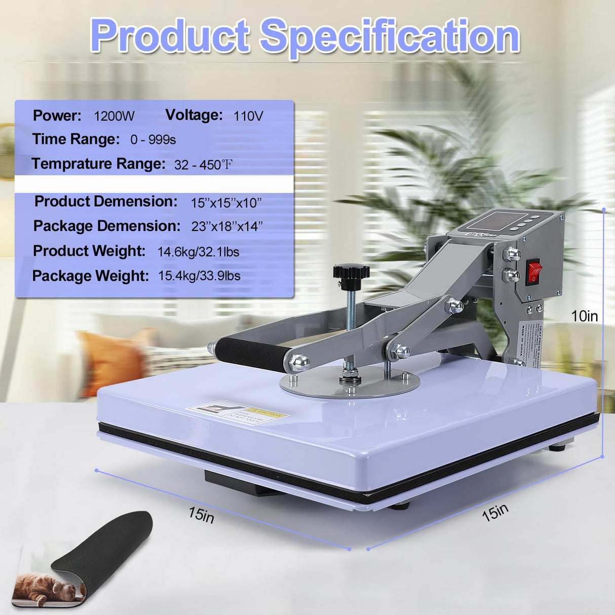 AKEYDIY 15''x15'' Heat Press Machine for T Shirts, Slide Out Digital Clamshell Heat Press Sublimation Printer, Industrial Heat Transfer Machine for AKEYDIY