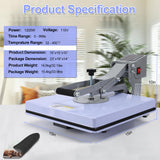 AKEYDIY 15''x15'' Heat Press Machine for T Shirts, Slide Out Digital Clamshell Heat Press Sublimation Printer, Industrial Heat Transfer Machine for AKEYDIY