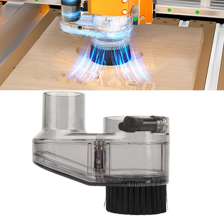 CNC Router Dust Shoe for 52mm Spindle Motors, Clear CNC Dust Boot with 38mm Hose Diameter for 52mm Spindle Motors and Router Pomya