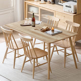 Ironalita Solid Wood Dining Table Small Rectangle Kitchen Table for Small Spaces, 47" Mid Century Modern Natural Wooden Dinning Tables, Solid Wood Ironalita