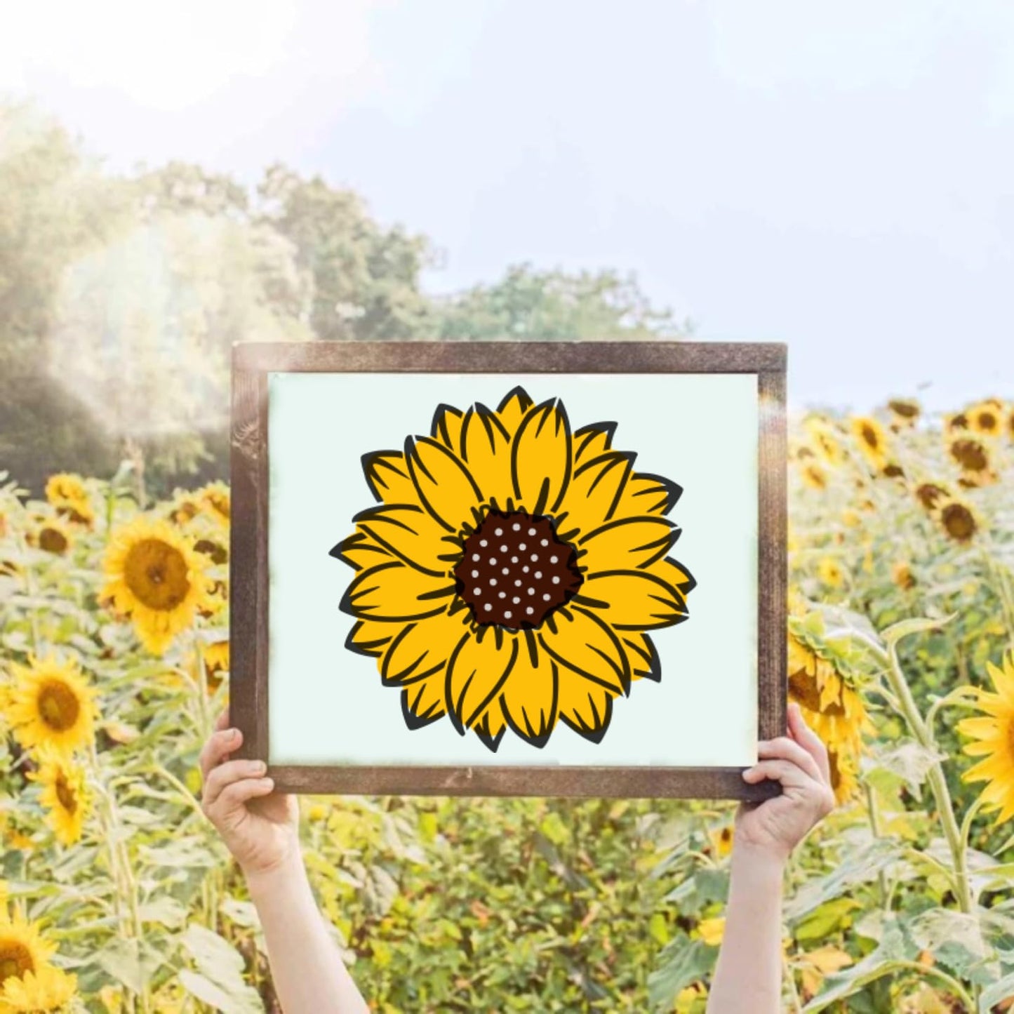 Large Sunflower Stencils Painting on Wood Wall 14.5 X 11 inch Paint for Kids Adult Art Crafts Projects Drawing Reusable Burning Pattern for Canvas - WoodArtSupply