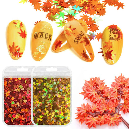 Lifextol 7Pack 70g Weed Leaf Chunky Nail Glitter Sequins Flakes Holographic Maple Leaves for Epoxy Resin Crafts Arts Festival Makeup Body Painting - WoodArtSupply