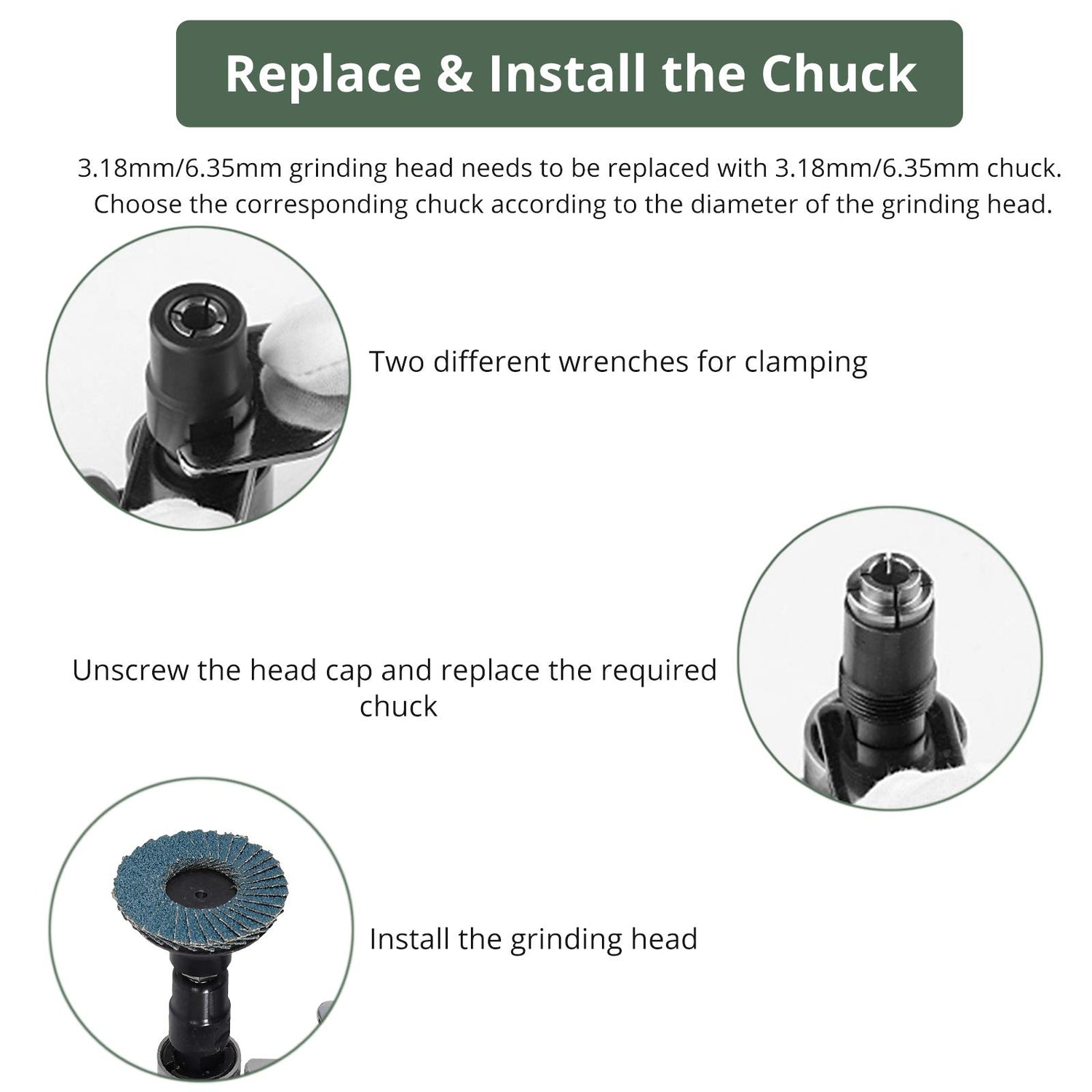 EYPINS Air ‎Right Angle Die Grinder 1/4" 90 Degree Heavy Duty 20,000 RPM Compressed Sander Polisher Tool for Contour Grinding, Polishing, Milling EYPINS