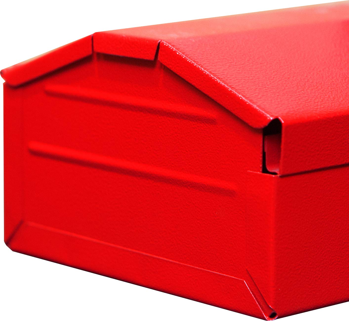 BIG RED TB102 Torin 16" Hip Roof Style Portable Steel Tool Box with Metal Latch Closure, Red - WoodArtSupply