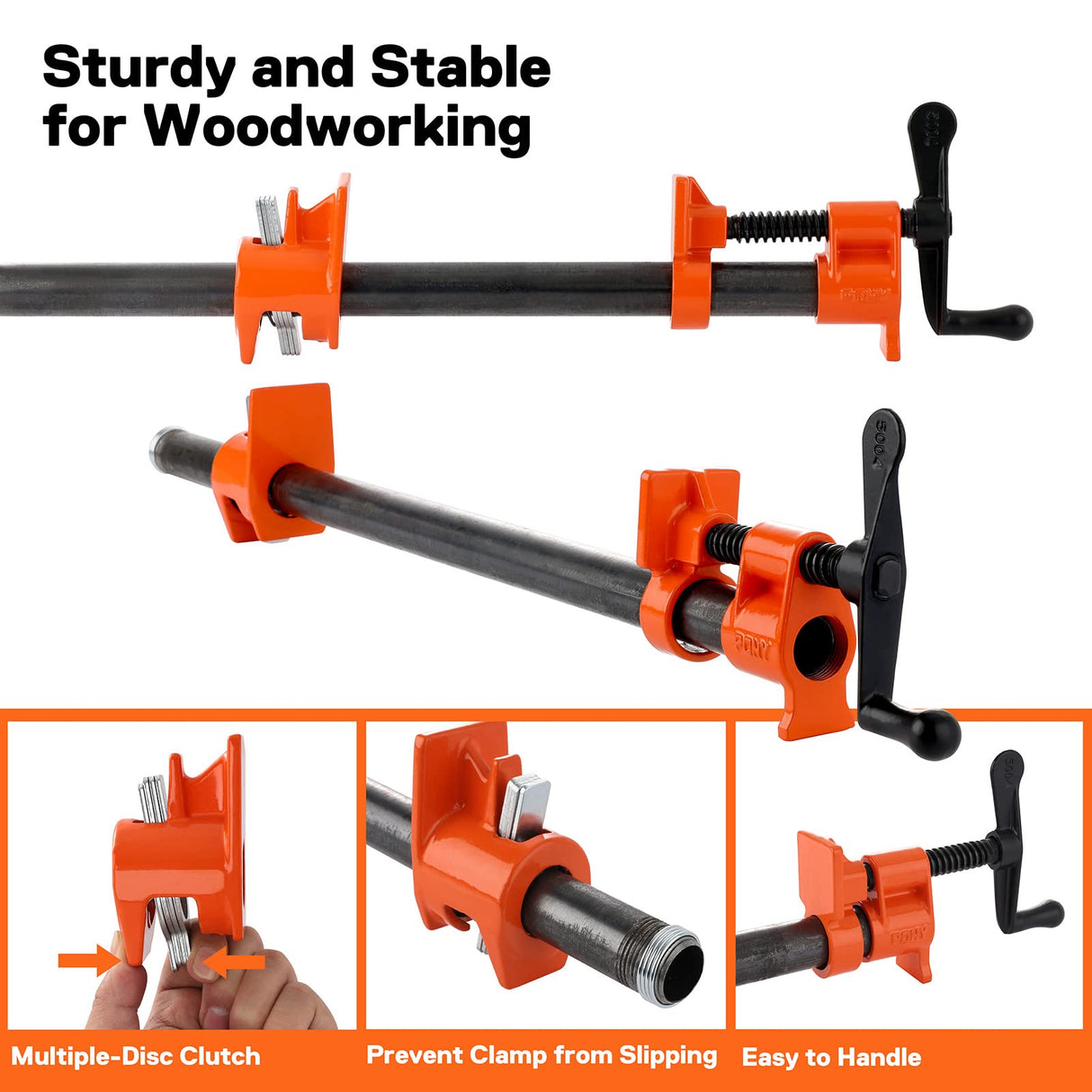 PONY 2-Pack 50 Wood Gluing Pipe Clamp Fixture for 3/4 Inch Black Pipe PONY