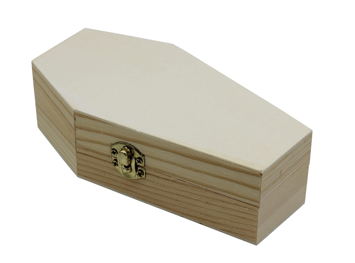 Creative Hobbies Pack of 6 - Small Unfinished Wood Funeral Coffins, 6-Inch - Perfect for Halloween, Goth Decor, and Pet Memorials Creative Hobbies