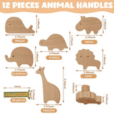 Qunclay Wooden Animal Cabinet Knobs Decorative Wood Dresser Knobs with Screws Dresser Pulls Wood Marine Woodland Animals Knobs Furniture Knobs Qunclay