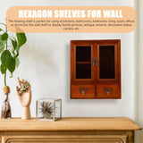 Rustic Wooden Wall Storage Cabinet - Vintage Style Hanging Organiser for Kitchen or Bathroom Holibanna
