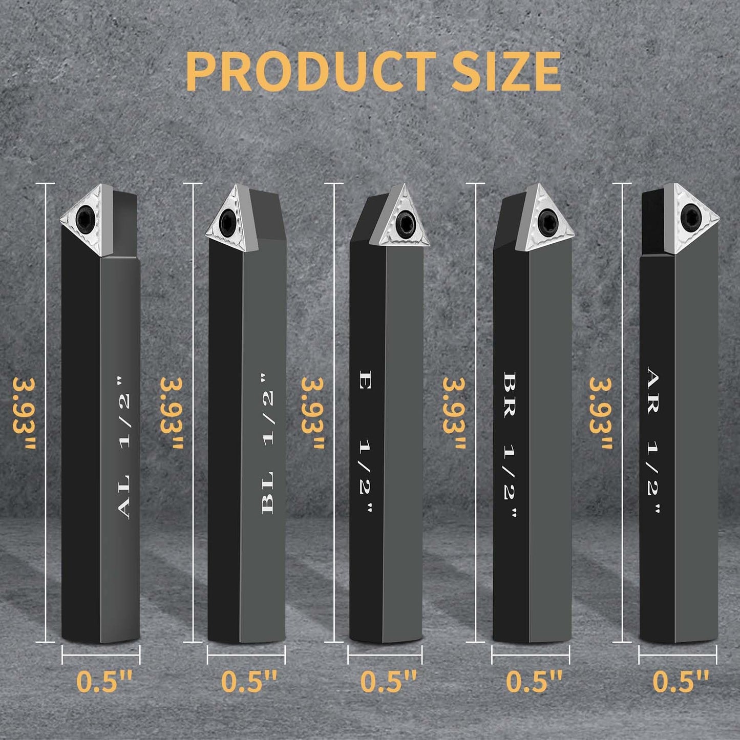 HAowosi Metal Lathe Cutting Tools,5 Sets of 1/2" Carbide Metal Cutting Tool Bits Kit,Indexable Lathe Turning Tool,Carbide Lathe Tools For Metal - WoodArtSupply