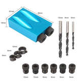15Pcs Pocket Hole Jig, 15 Degree Dowel Drill Joinery Kit Hole Screw Jig with 6/8/10mm Drive Adapter for Woodworking Angle Drilling Holes, Angle Hovico