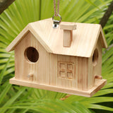 Bird House Outdoors Hanging Bird House for Outside - Unfinished Wooden Birdhouse for Painting - Sheltered Warm Place for Small Birds Bluebird House- STARSWR