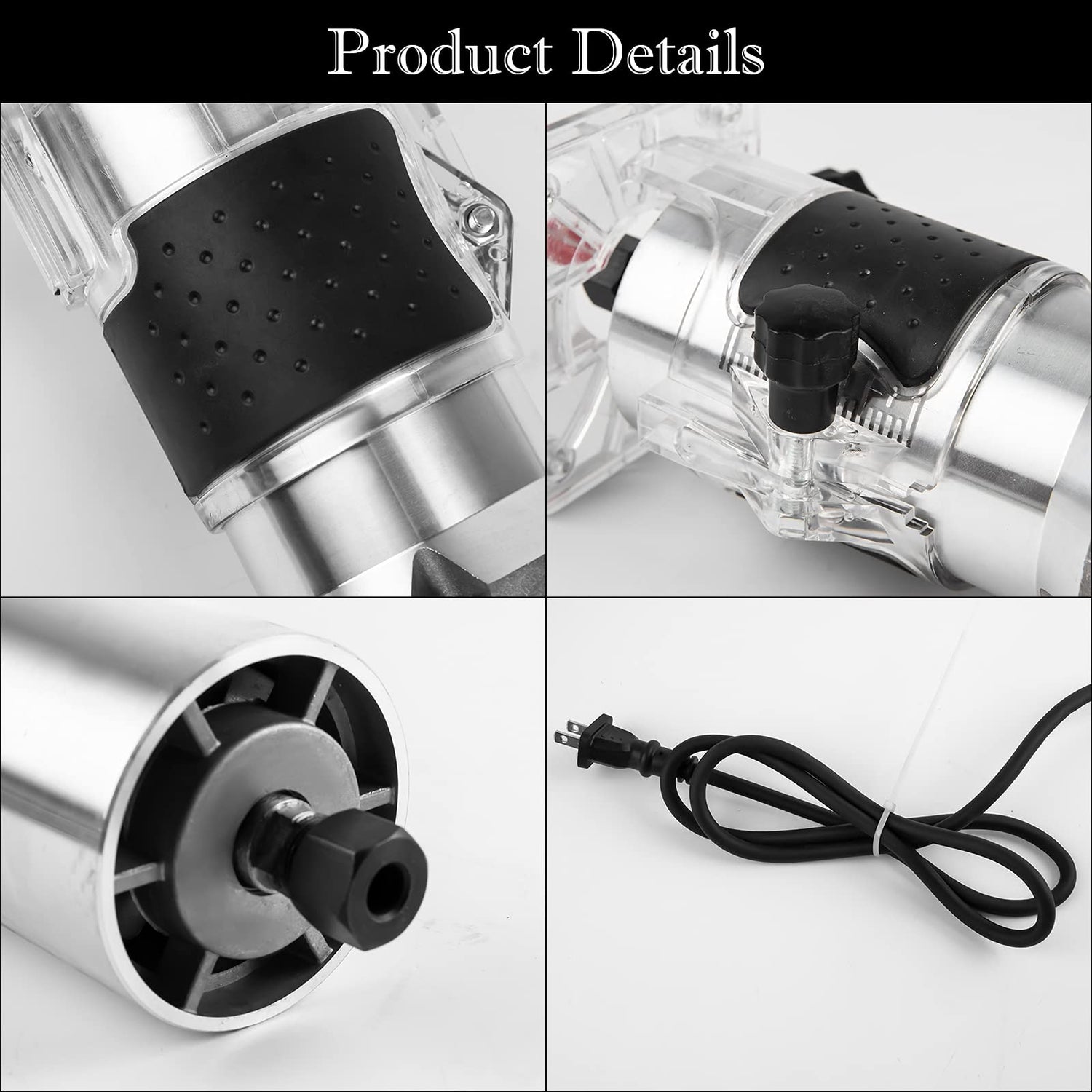 Compact Wood Router Tool 110V Electric Hand Woodworking Trimmer Palm Router kit with Gloves 15 PCS Router Bits (800W) WWahuayuan