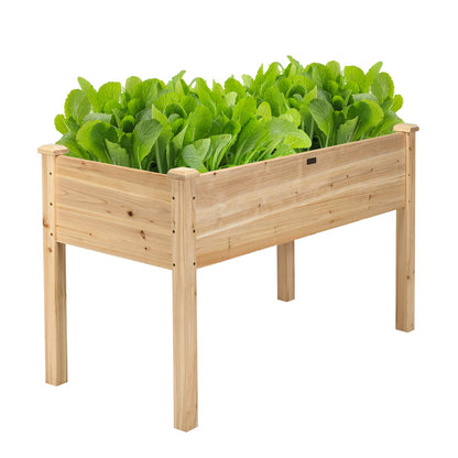 Giantex Raised Garden Bed, Wood Planter Box with Legs, Drain Holes, Elevated Garden Bed for Vegetables, Standing Garden Container Planter Raised Beds - WoodArtSupply