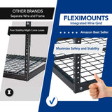 FLEXIMOUNTS 4x8 Overhead Garage Storage Rack, Garage Storage Organization System, Heavy Duty Metal Garage Ceiling Storage Racks, 2 pack, Hammertone FLEXIMOUNTS