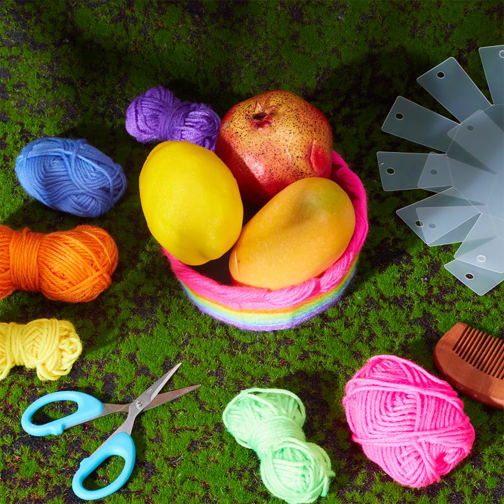 FREEBLOSS 4 Set Yarn Basket Weaving Art DIY Basket Weaving Kits 6 Colors Yarn Basket Craft Kits Easter Basket Making Kit for Beginners Easter FREEBLOSS