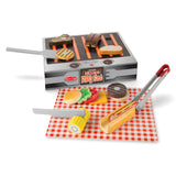 Melissa & Doug Grill and Serve BBQ Set (20 pcs) - Wooden Play Food and Accessories Melissa & Doug