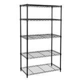 Seville Classics Solid Steel Wire Shelving Storage Unit Adjustable Shelves Organizer Rack, for Home, Kitchen, Office, Garage, Bedroom, Closet, Black, Seville Classics