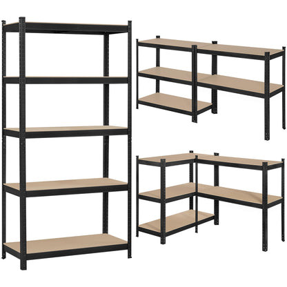 Topeakmart 5-Tier Utility Shelves, Metal Storage Shelves Garage Shelving Unit Adjustable Garage Storage Shelves Storage Racks Heavy Duty Shed - WoodArtSupply