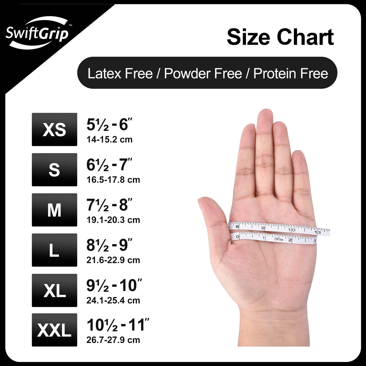 SwiftGrip Disposable Nitrile Exam Gloves, 3-mil, Black Nitrile Gloves Disposable Latex Free for Medical, Cooking & Esthetician, Food-Safe Rubber SwiftGrip
