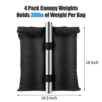 Takytao Canopy Weights Set of 4, Sand Bags for Canopy Weight 120 LBS, Pop Up Tent Weights Bags, 1680D Heavy Duty Sandbags for Tent Canopy Gazebo - WoodArtSupply