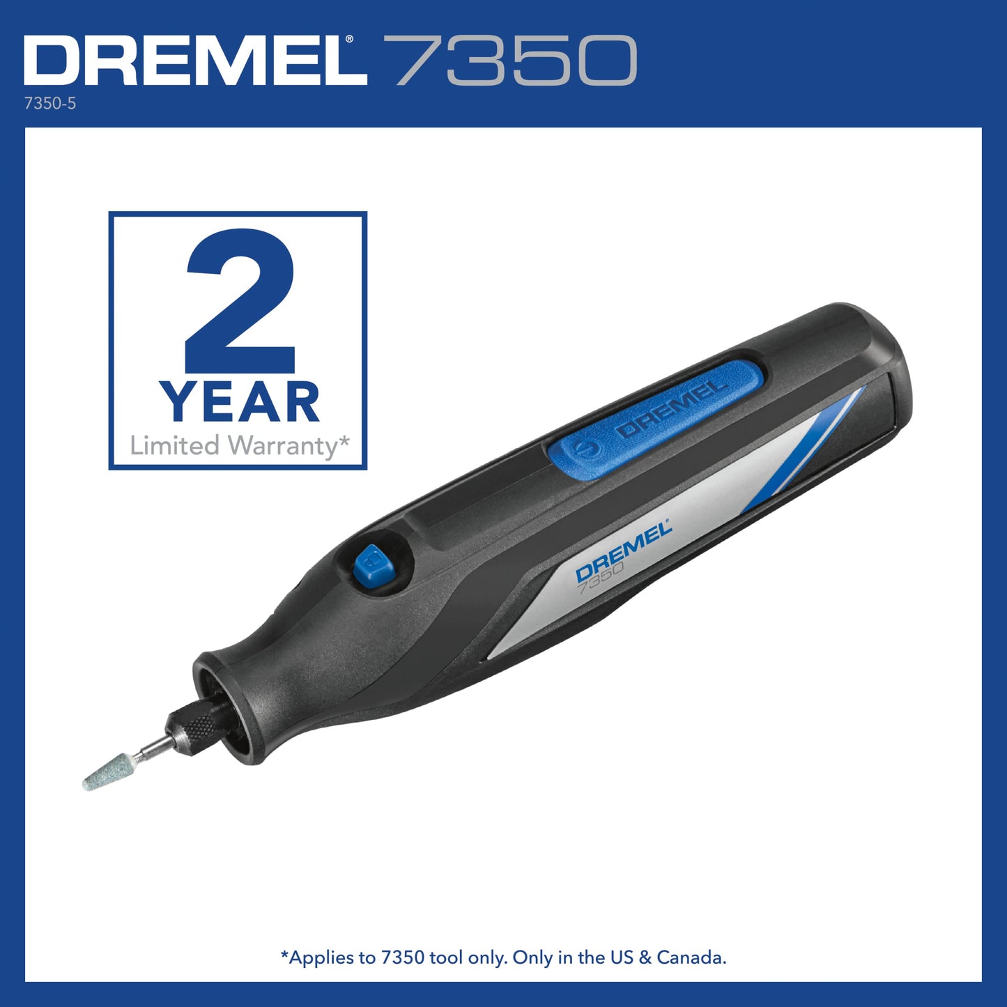 Dremel 7350-5 Cordless Rotary Tool Kit, Includes 4V Li-ion Battery and 5 Rotary Tool Accessories - Ideal for Light DIY Projects and Precision Work - WoodArtSupply