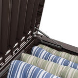 Keter Westwood 150 Gallon Plastic Backyard Outdoor Storage Deck Box for Patio Decor, Furniture Cushions, Garden Tools, & Pool Accessories, Espresso Keter