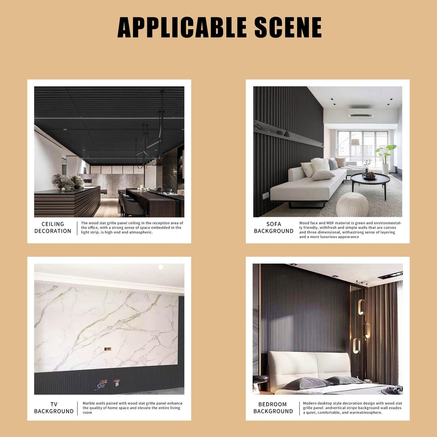 KVENI Acoustic Wood Slat Wall Panels - Modern Wood Panels for Wall, 3D Fluted Sound Absorbing Panel with Wood Finish, Noise Cancelling & KVENI