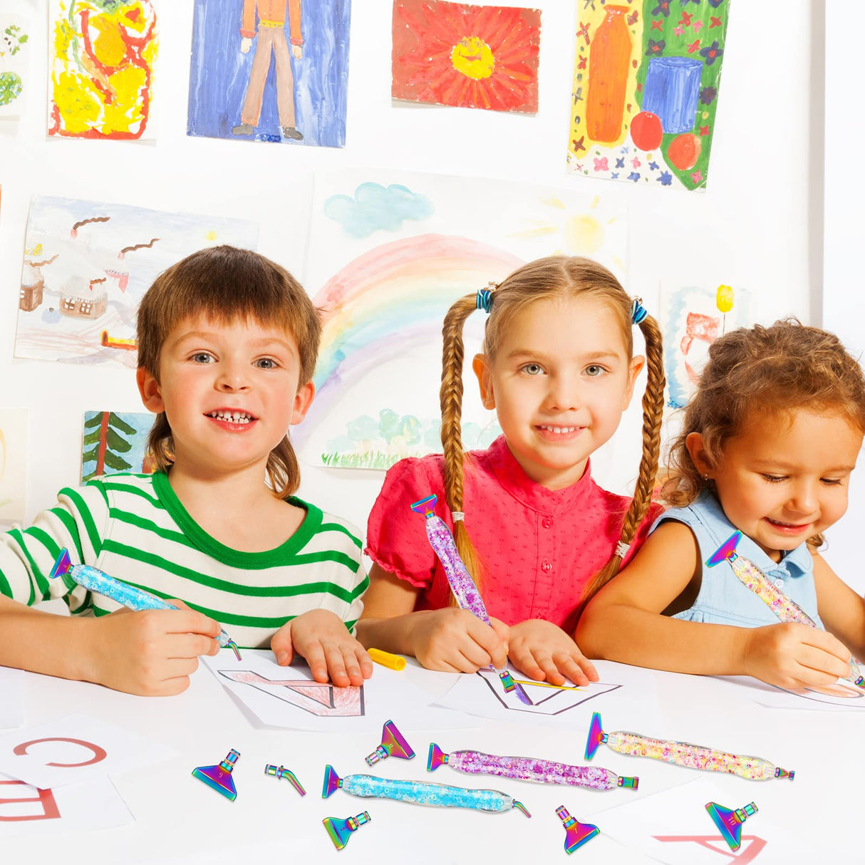 Geyoga 22 Pcs Luminous 5D Diamond Painting Pen Kit DIY Diamond Art Accessories and Tools Diamond Painting Metal Pen Tips Diamond Tool Kit Rhinestone Geyoga