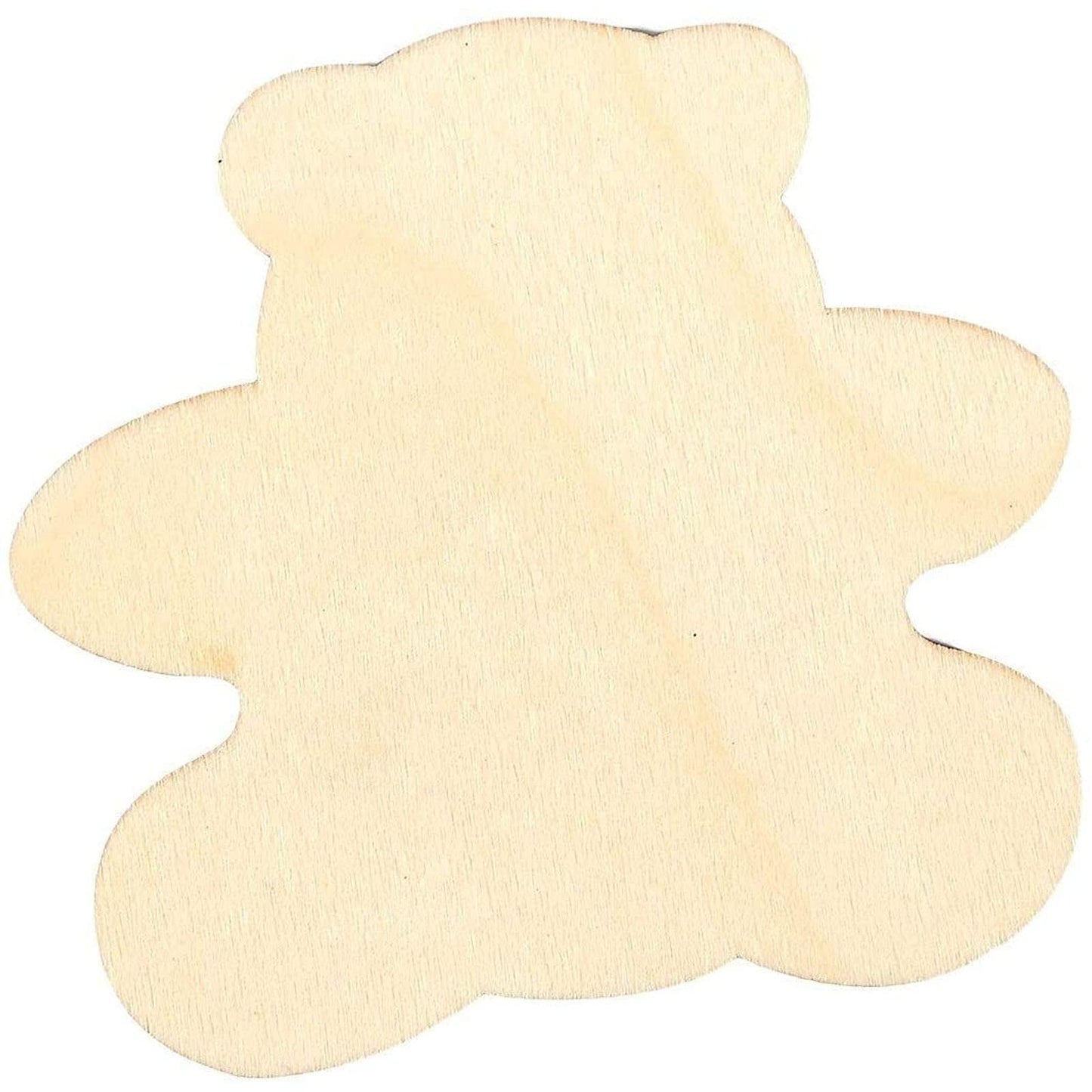 24 Pack Wooden Teddy Bear Cutouts for Crafts, Unfinished Wood Pieces for DIY Projects (3.7 x 3.5 in)