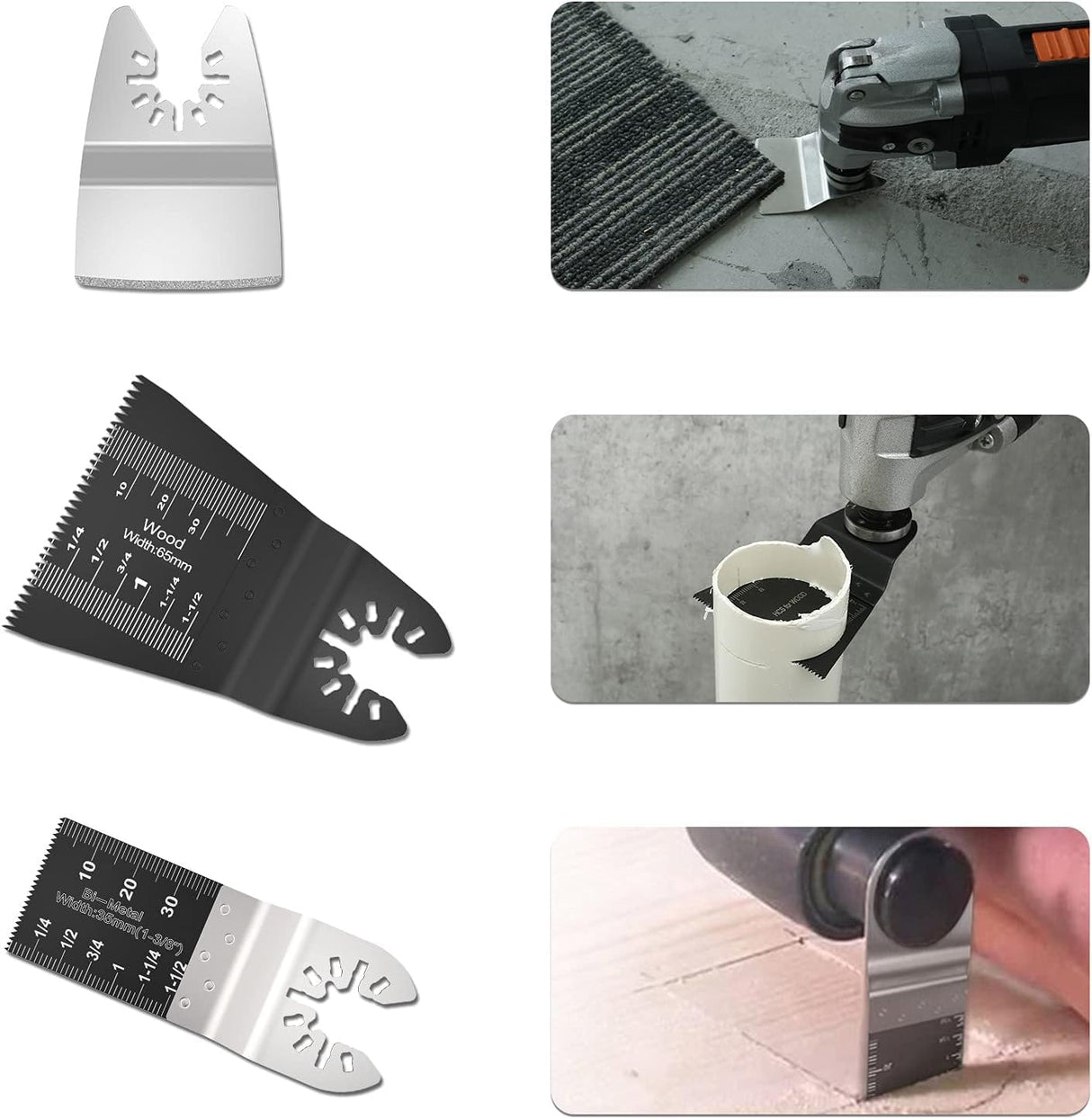 Protoiya 87 PCS Oscillating Tool Blades, Wood Metal Plastic Quick Release Oscillating Multitool Saw Blades Accessories with Sandpaper Compatible with Protoiya