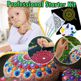 Insnug Mandala Dotting Tools Painting Kit - Rock Dot Paint Stencils Tool Set Art Craft Supplies Kits Tray Brush Zipper Pen for Nail Stone Mandala Insnug