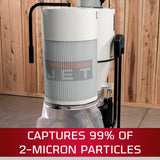 JET JCDC-1.5 Cyclone Dust Collector, 2-Micron Filter, 763 CFM, 1-1/2HP, 1Ph 115V (717515) Jet