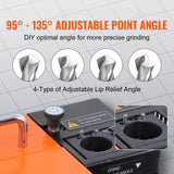 VEVOR Drill Bits Sharpener, 3-13mm End Mill Grinder Sharpener, Lip Relief Angle & 95°-135° Point Angle Adjustable Drill Bit Re-Sharpener, Portable VEVOR