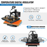 TOPDEEP 5 in 1 Heat Press Machine, 12x15 inch Swing Away Heat Press for Sublimation, T Shirt Pressing Machine Multifunction, Heat Press Transfer Topdeep