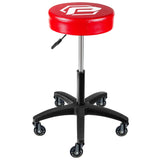 Powerbuilt Rolling Shop Stool with Adjustable Height, Mechanic Detailer Garage Seat with Padding - 240250, Red Powerbuilt