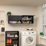 MetalMax Metal Wall Storage Cabinet with Flip-Up Door Adjustable Shelf Metal Cabinet Hanging Garage Upper Cabinets Floating Lockable Steel Garage MetalMax