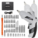MQFORU Cordless Screwdriver，3.6V Rechargeable Electric Screwdriver Kit, 47 in 1 Portable Cordless Drills, Dual Position Handle with USB Cable LED MQFORU