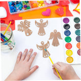 MAGICLULU 50pcs Wooden Angel Pendant Unfinished Wooden Chips Angel Wings for Crafts Christmas Wood Cutouts Blank Angel Wing Angel Christmas Ornaments MAGICLULU