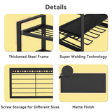 jsyonii Power Tool Organizer-4 Layers Wall Mount Garage Tool Storage Rack, 8 Drill Holder Metal Heavy Duty Tool Storage Rack, Tool Shelf with Pliers jsyonii