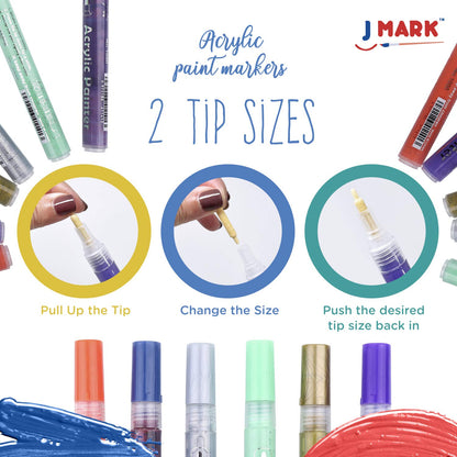 J MARK Premium Rock Painting Kit - Acrylic Paint Pens for Rock Painting, Glow in The Dark and More