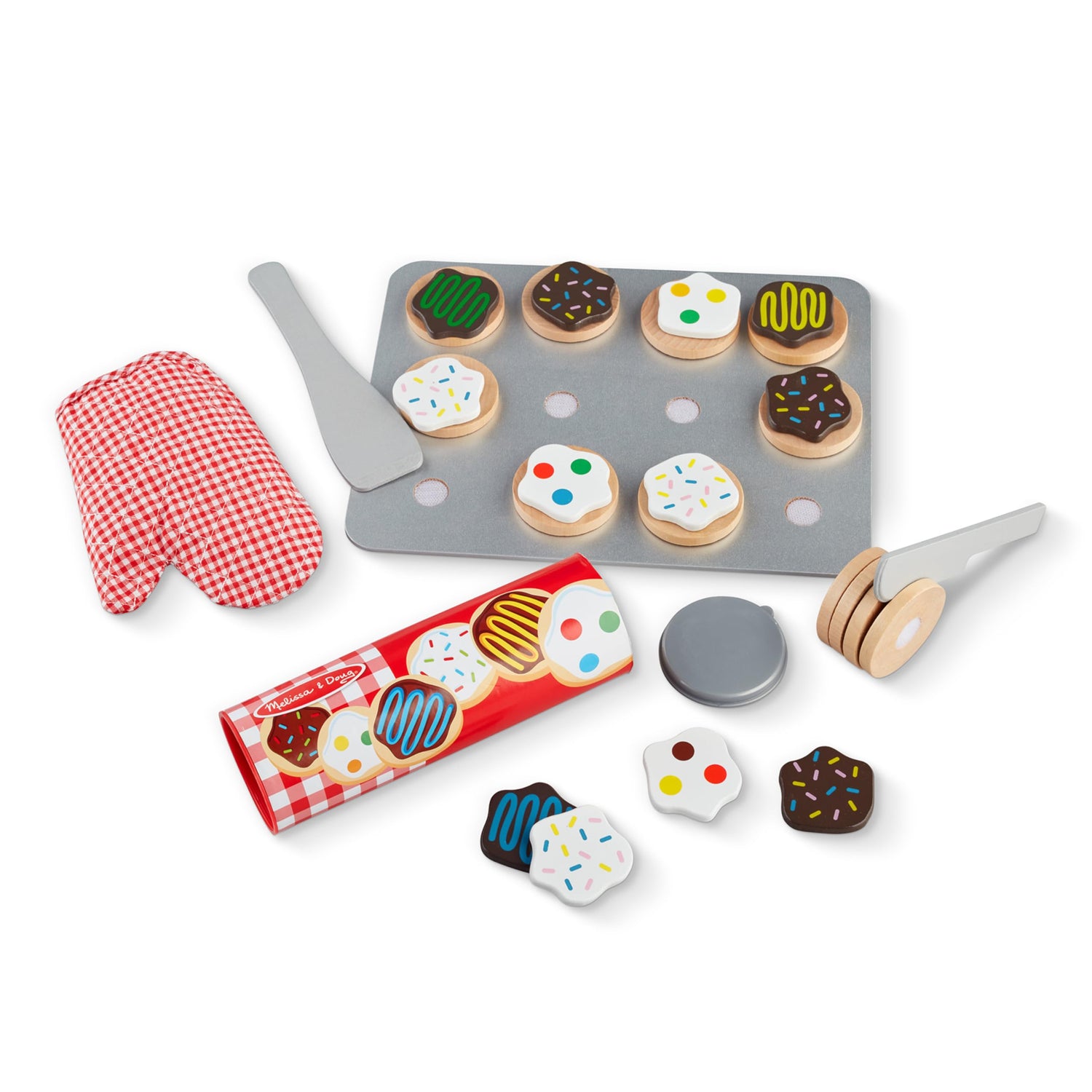 Melissa & Doug Slice and Bake Wooden Cookie Play Food Set - Pretend Cookies And Baking Sheet, Wooden Play Food Set, Toy Baking Set For Kids Ages 3+ Melissa & Doug