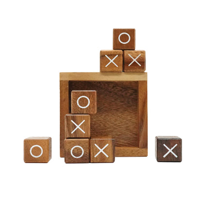 BSIRI Tic Tac Toe for Kids and Adults Coffee Table Living Room Decor and Desk Decor Family Games Night Classic Board Games Wood Rustic for Families