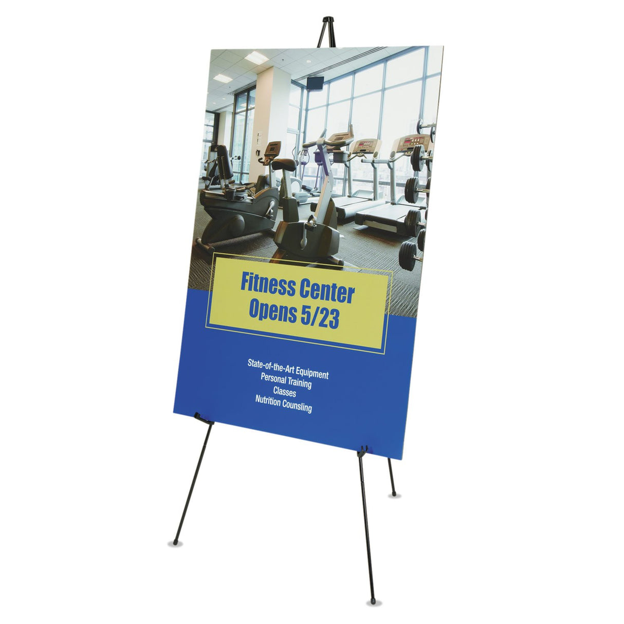 Quartet Instant Easel 63” Stand, Supports 5 lbs., Tripod Base, Powder Coated Steel Material, Collapsible, Black (29E) Quartet