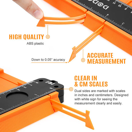 dodowin Contour Gauge Tool, Dad Christmas Gifts for Men Husband, Stocking Stuffers for Adults Men, Super Gauge Shape Outline Tool for Woodworking, dodowin