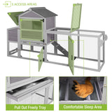 GUTINNEEN Chicken Coop Mobile Hen House On Wheels Easy to Move Wooden Poultry Cage with Nesting Box,Opening Wire Netting Roof GUTINNEEN