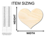 Unfinished Wood Classic Heart | Valentines Day | Weddings | Craft Cutout | Up to 24" 10" / 1/8" 24 Hour Crafts